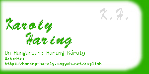 karoly haring business card